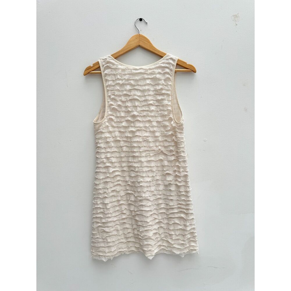 Free People Boarderline Textured Ruffle Tank Dress Ivory Sz S/P